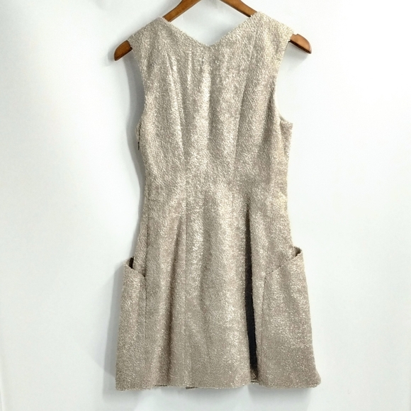 Theyskens' X‎ Theory Felda Silver Textured Cocktail Dress